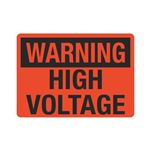 Warning High Voltage - 10" x 14" Sign